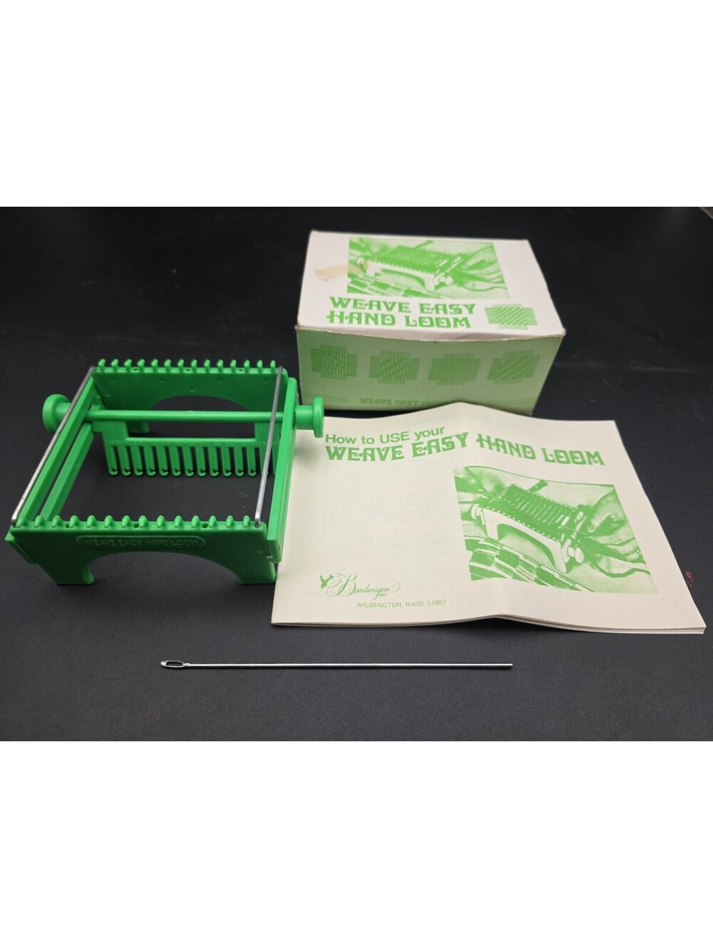 Vintage Green Weave Easy Hand Loom Original Box and Instructions Bandwagon 1971
